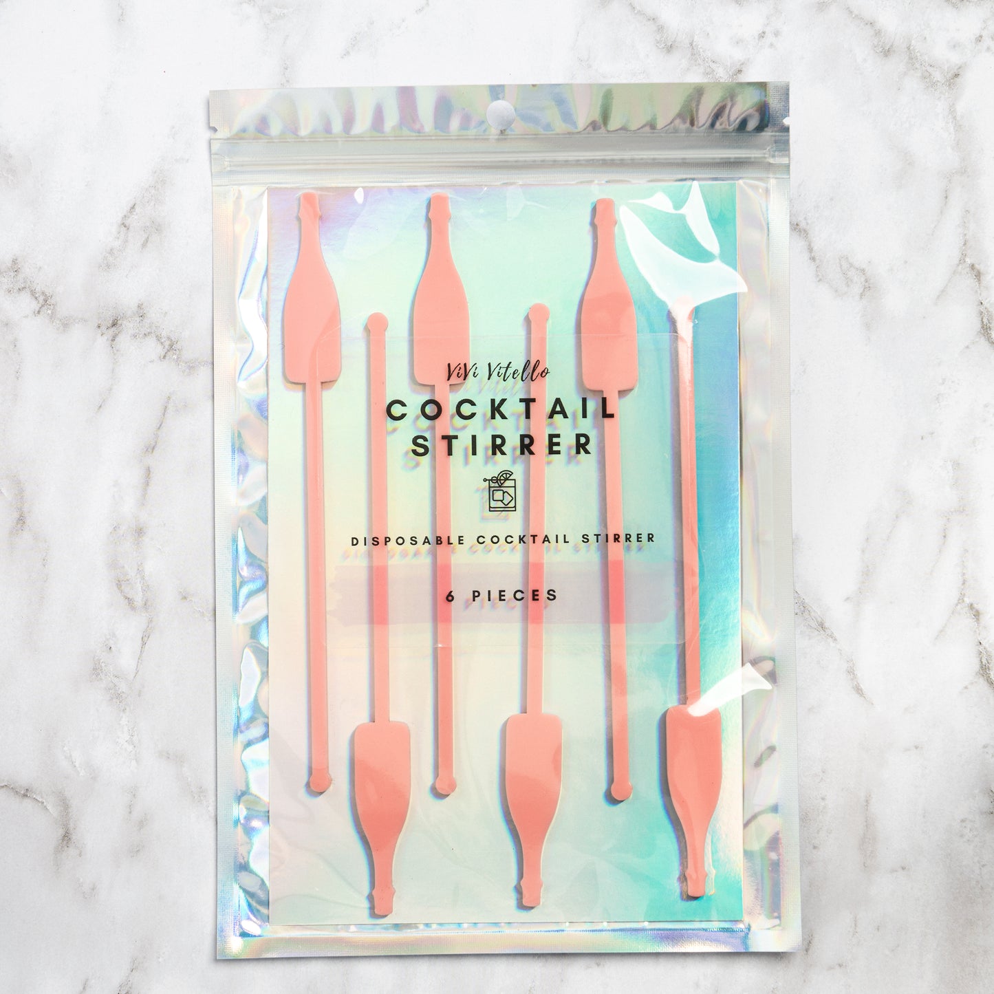 NEW Pop the Champagne! Cocktail Stirrer, Set of 6