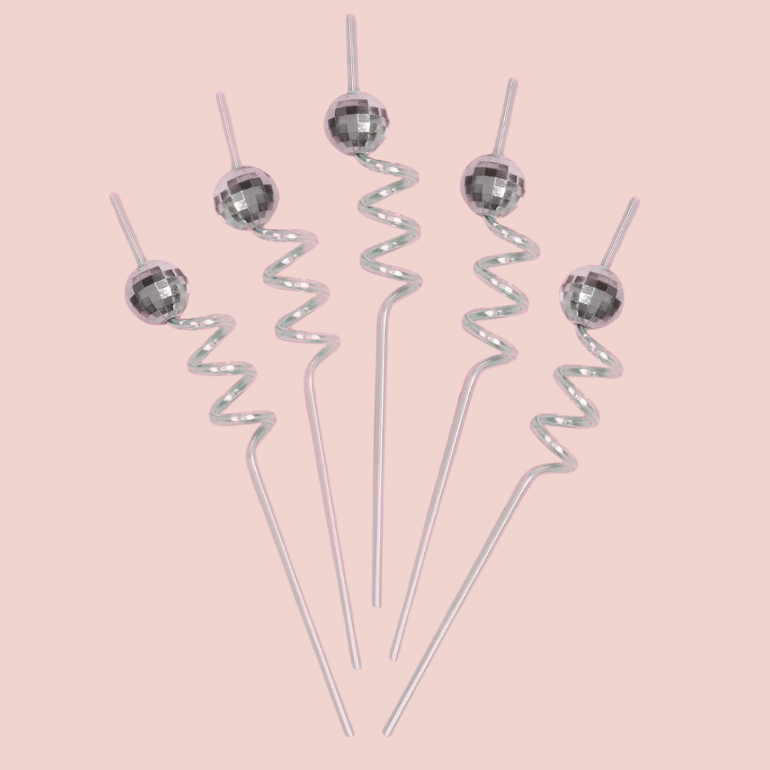 Disco Ball Straws, Set of 3