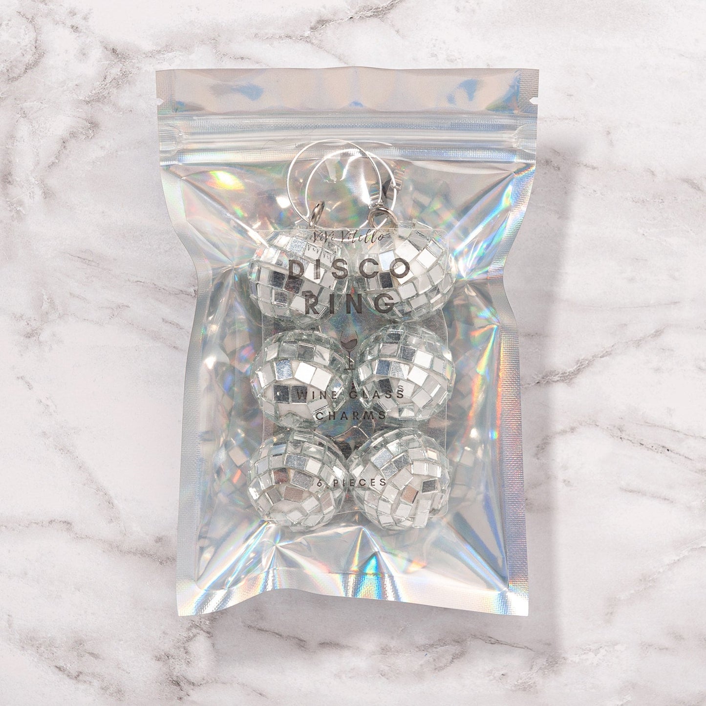 Disco Ball Traditional Cheers Charms, Set of 6