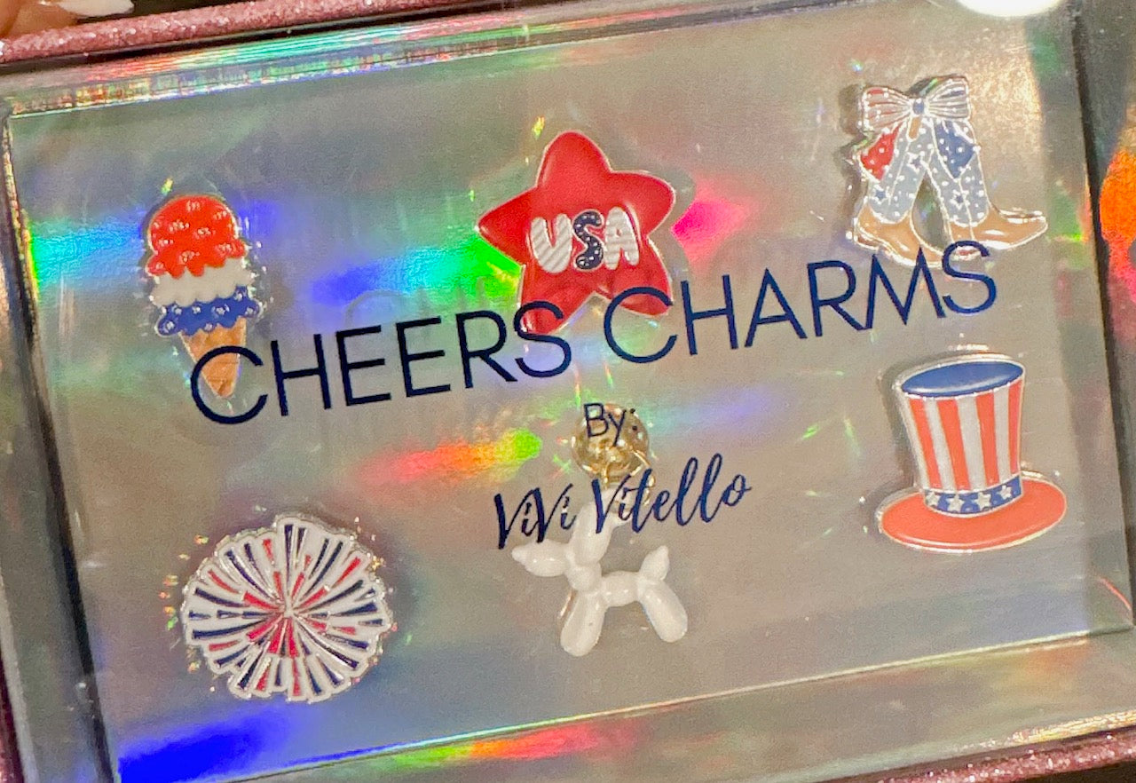 4th of July Cheers Charms, Set of 6
