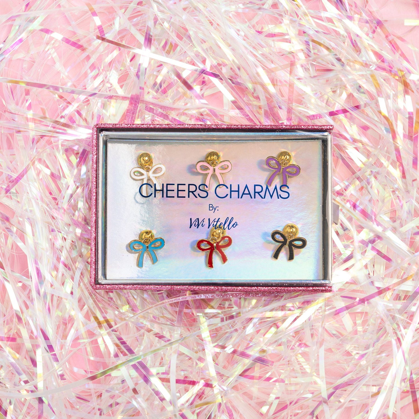 Bows, bows, bows! Cheers Charms, Set of 6