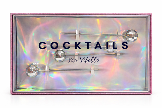 Stainless Steel Disco Cocktail Skewer, Set of 4