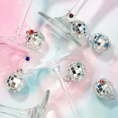 Disco Ball Traditional Cheers Charms, Set of 6
