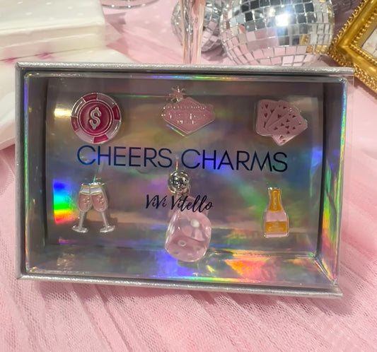 Vegas Baby Cheers Charms, Set of 6