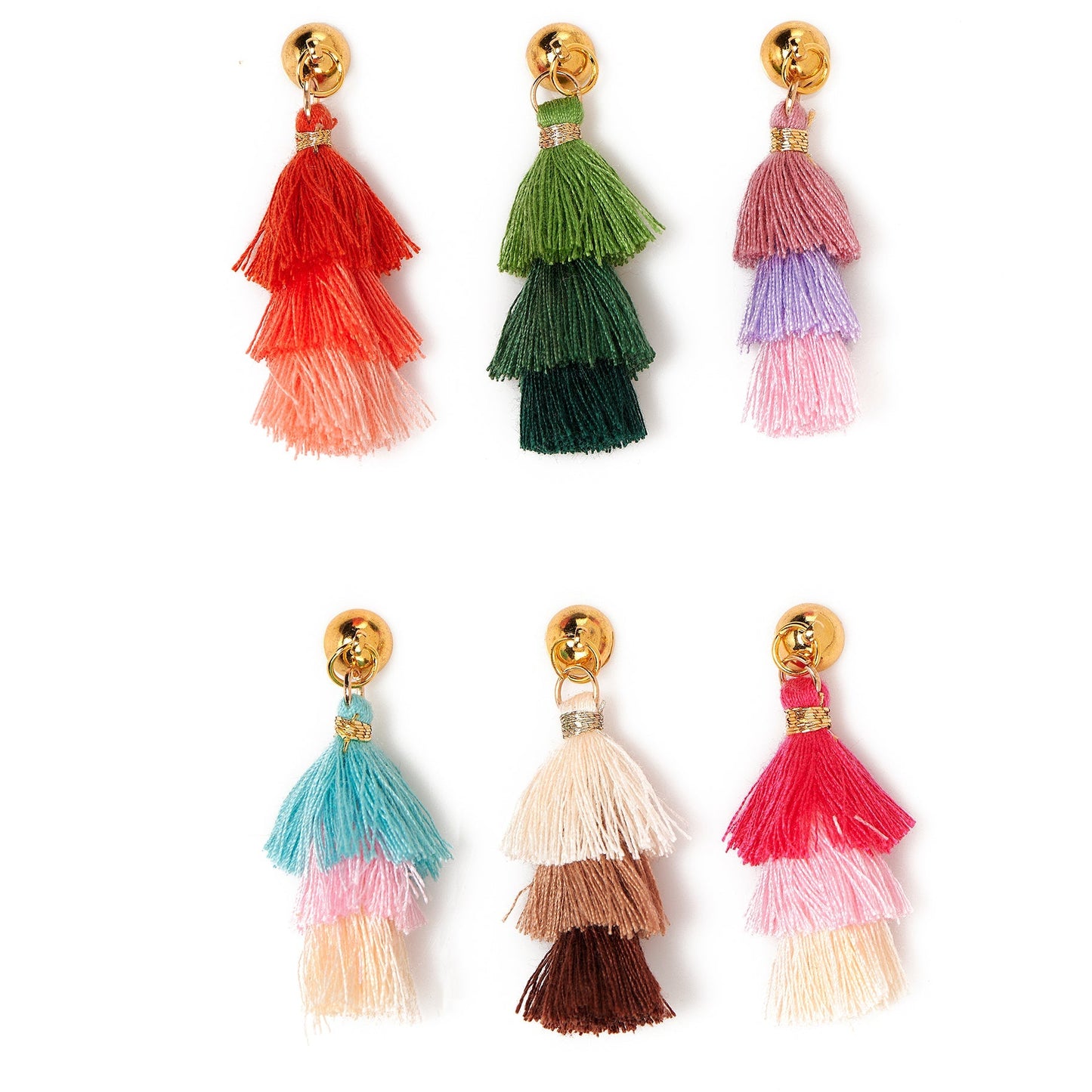 Tiered Tassel Cheers Charms, Set of 6